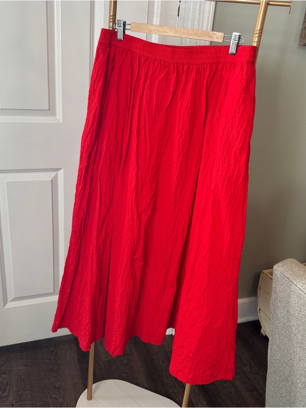 a new day Bright Red Maxi Skirt with Elastic Waist